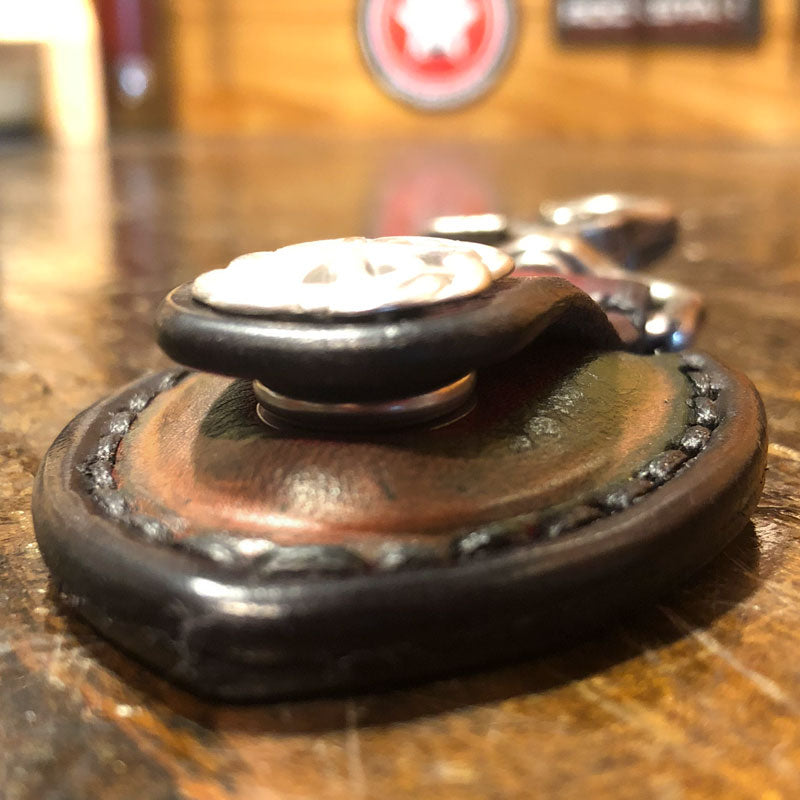 Brown Leather Guitar Pick Case with Stitching & Celtic Snap-Guitar Pick Case-Rockstar Leatherworks™