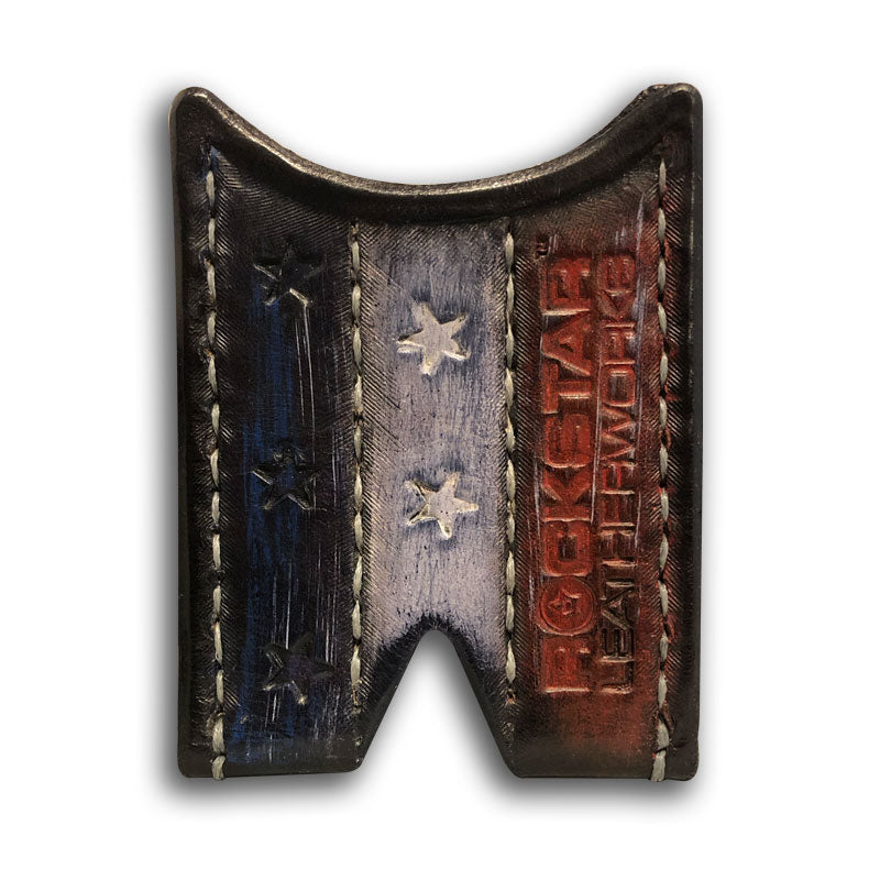 USA Flag Themed Leather Card Holder Wallet-Rockstar Leatherworks™