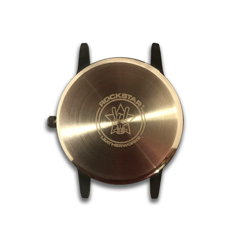 42mm Black Alloy Watch Face with White Dial-Gift Certs. & Parts-Rockstar Leatherworks™
