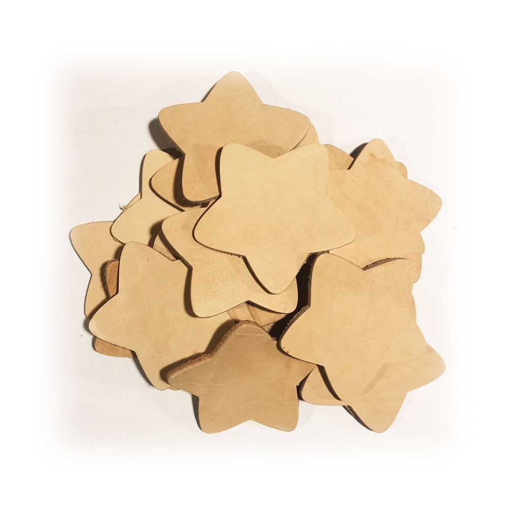 (20) Star Shaped 7/8 Oz. Veg Tan Leather Blanks-Gift Certs. & Parts-Rockstar Leatherworks™