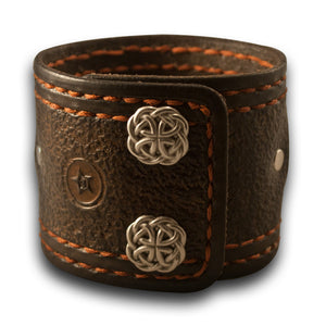 Bison Apple iWatch Leather Cuff Band with Celtic Snaps-Custom Handmade Leather Watch Bands-Rockstar Leatherworks™