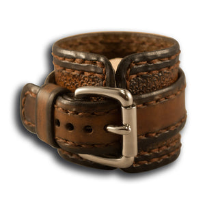 Brown Stressed Apple iWatch Leather Cuff Watch Band-Custom Handmade Leather Watch Bands-Rockstar Leatherworks™