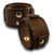 Brown Layered Leather Cuff Watch Band with Brass Snaps-Custom Handmade Leather Watch Bands-Rockstar Leatherworks™