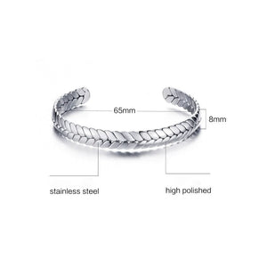 Stainless Steel Viking Braid Bracelet Bangle-Bracelet-Rockstar Leatherworks™