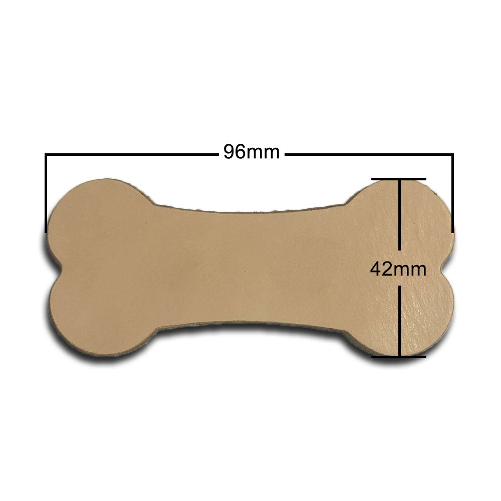Leather Dog Bone Shaped Blanks - 96mm X 42mm - 7/8 Oz. Veg Tan