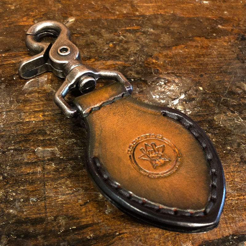 Brown Leather Guitar Pick Case with Stitching & Celtic Snap-Guitar Pick Case-Rockstar Leatherworks™