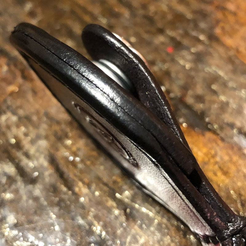 Green Leather Guitar Pick Case with Stitching & Celtic Snap-Guitar Pick Case-Rockstar Leatherworks™