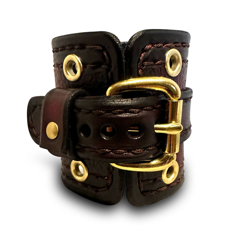 Oxblood Apple iWatch Leather Cuff Band with Eyelets