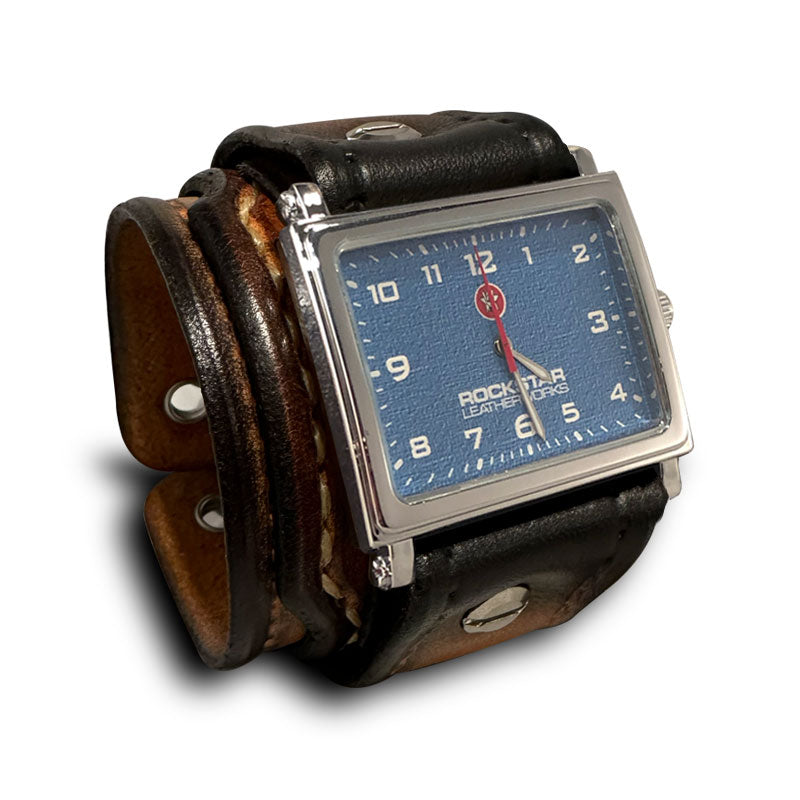 Range Tan Stressed Rockstar Layered Leather Cuff Watch-Leather Cuff Watches-Rockstar Leatherworks™