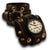 Black Leather Cuff Watch with Stainless Steel Eyelets & Buckle-Leather Cuff Watches-Rockstar Leatherworks™