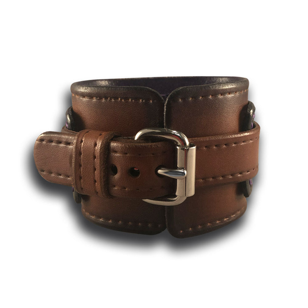 Black & Brown Layered Leather Cuff Watch-Leather Cuff Watches-Rockstar Leatherworks™