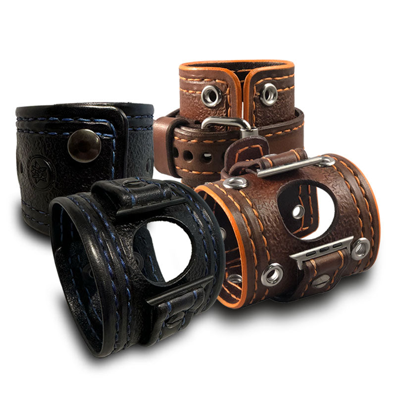 Design &amp; Create a Rockstar Apple iWatch Leather Cuff Watch Band-Custom Handmade Leather Watch Bands-Rockstar Leatherworks™