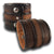 Brown Stressed Double Strap Leather Cuff with Stitching & Snaps-Leather Cuffs & Wristbands-Rockstar Leatherworks™