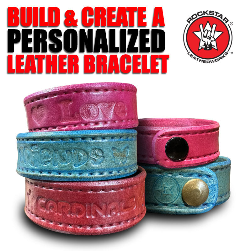 Design & Create a Personalized Leather Snap Bracelet-Leather Cuffs & Wristbands-Rockstar Leatherworks™