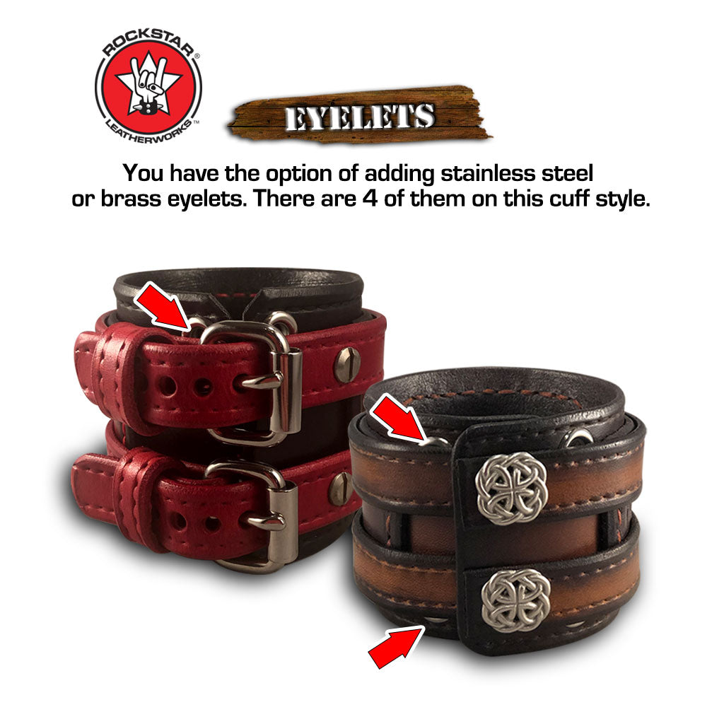 Design & Create a Rockstar Layered Double Strap Leather Wristband-Leather Cuffs & Wristbands-Rockstar Leatherworks™