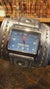 Silver Layered Leather Cuff Watch with 42mm Blue Alloy Face