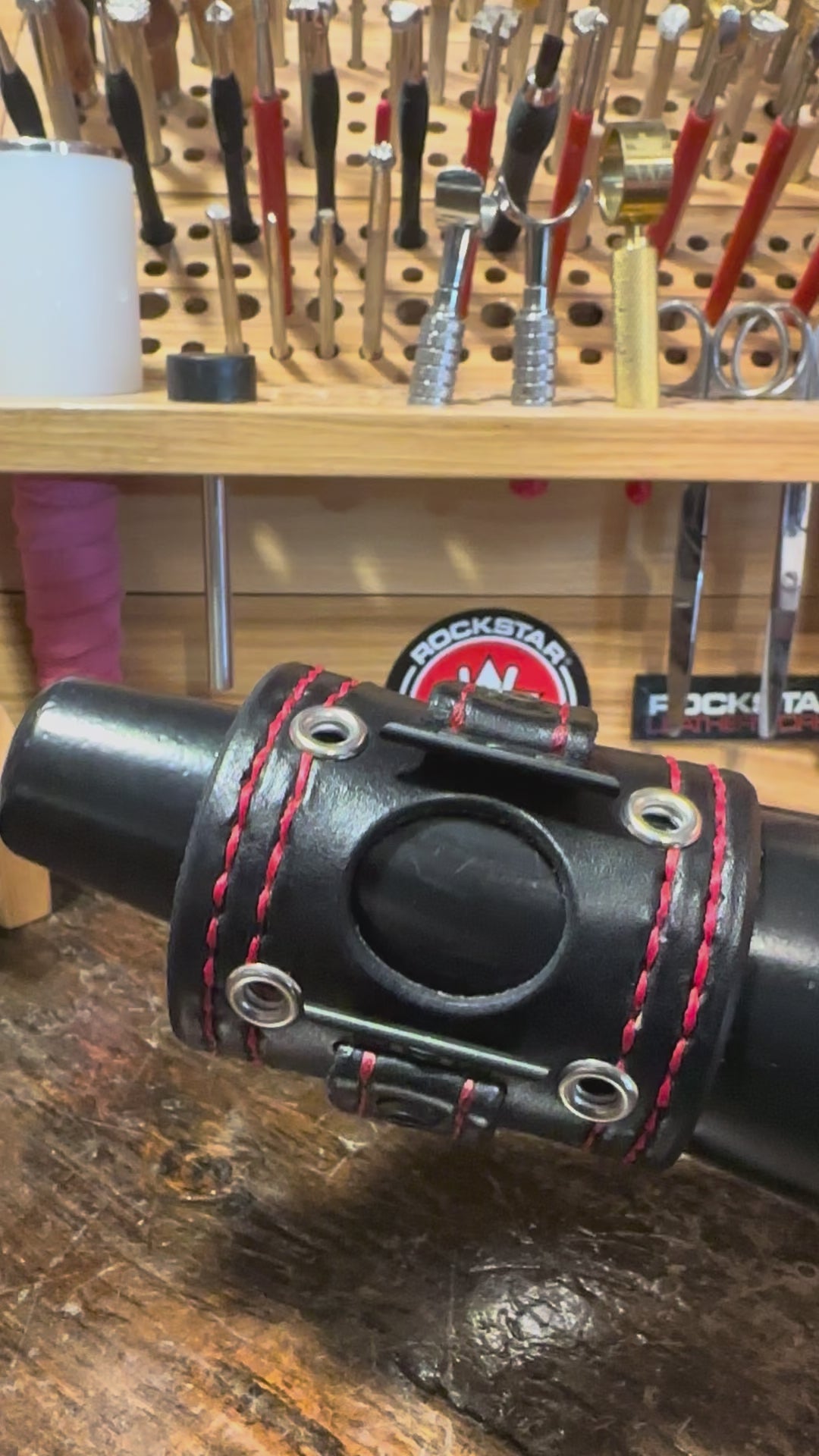 Black Apple iWatch Leather Cuff Watch Band with Celtic Snaps