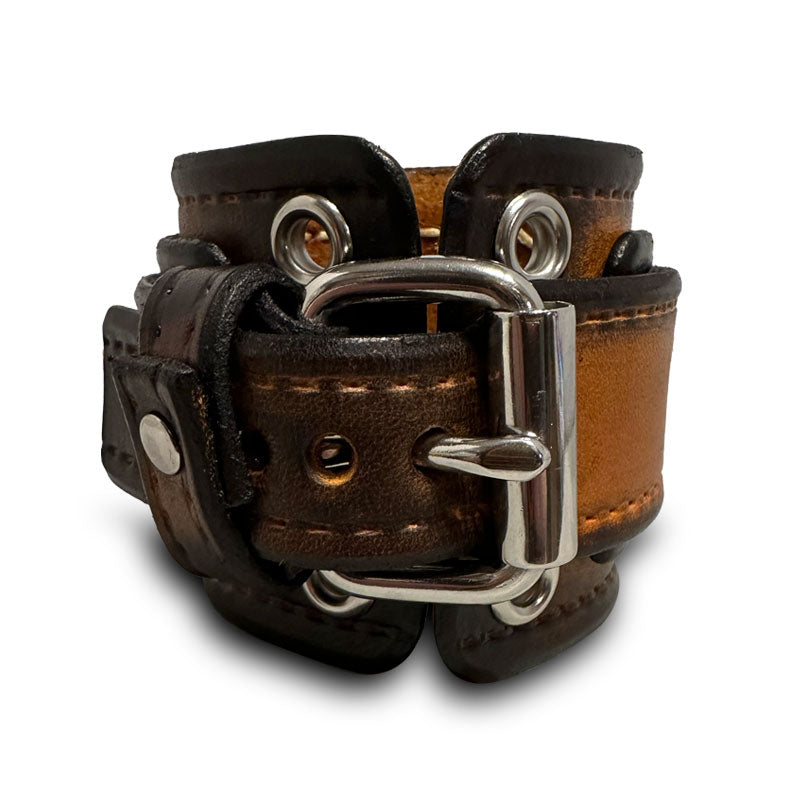 Range Tan Stressed Rockstar Layered Leather Cuff Watch-Leather Cuff Watches-Rockstar Leatherworks™
