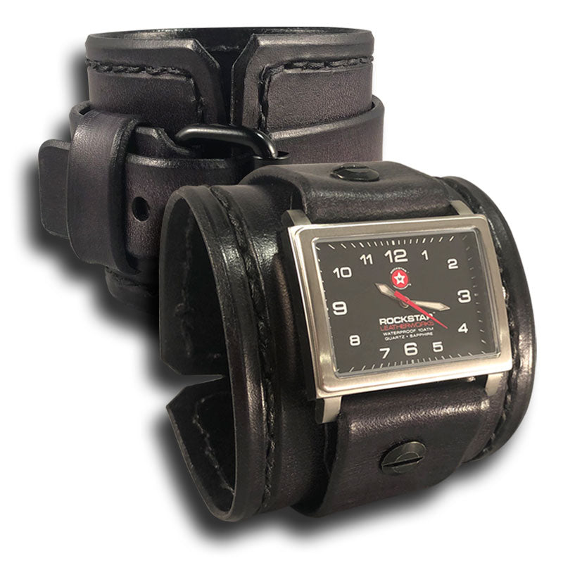 Wide Leather Cuff Watches - Handmade by Rockstar Leatherworks ...