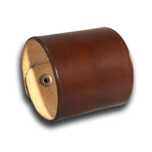Timber Brown Wide Leather Cuff Wristband with Skull Snaps-Leather Cuffs & Wristbands-Rockstar Leatherworks™