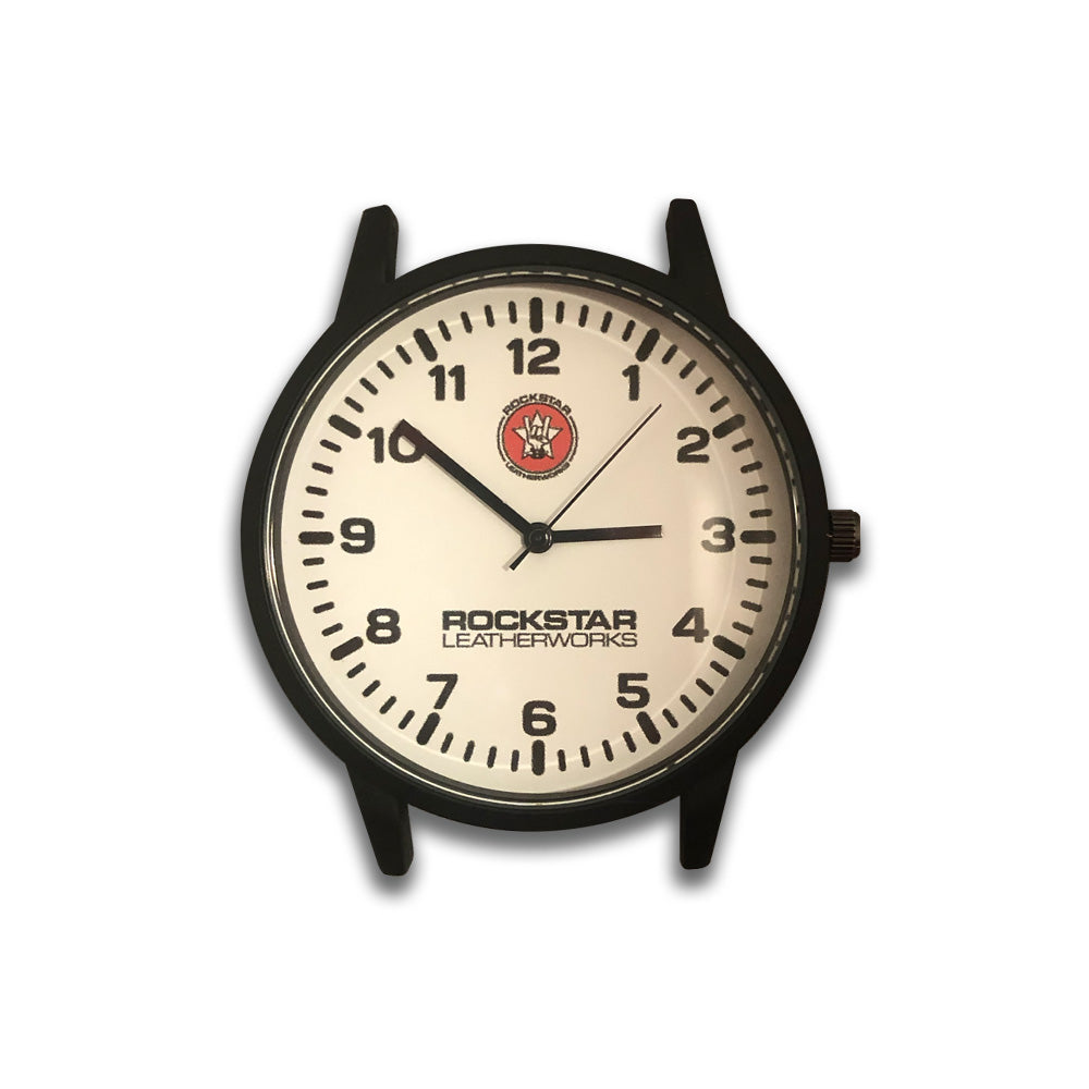 42mm Black Alloy Watch Face with White Dial-Gift Certs. & Parts-Rockstar Leatherworks™