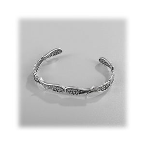 Angels Wings Silver Bracelet-Bracelet-Rockstar Leatherworks™