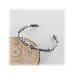 Angels Wings Silver Bracelet-Bracelet-Rockstar Leatherworks™