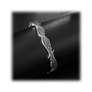 Angels Wings Silver Bracelet-Bracelet-Rockstar Leatherworks™