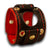 Black & Red Apple Leather Cuff Watch Band with Brass Eyelets-Custom Handmade Leather Watch Bands-Rockstar Leatherworks™