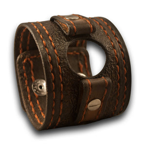 Bison Apple iWatch Leather Cuff Band with Celtic Snaps-Custom Handmade Leather Watch Bands-Rockstar Leatherworks™