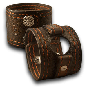 Bison Samsung Custom Leather Cuff Band with Celtic Snaps-Custom Handmade Leather Watch Bands-Rockstar Leatherworks™