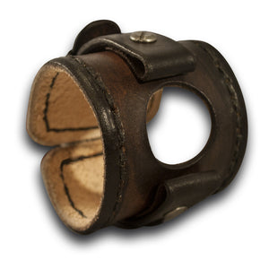 Dark Brown Samsung Leather Cuff Watch Band-Custom Handmade Leather Watch Bands-Rockstar Leatherworks™
