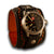 Black & Orange Layered Leather Cuff Watch with 42mm Sapphire, 10ATM-Leather Cuff Watches-Rockstar Leatherworks™