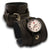 Black Drake Layered Leather Cuff Watch with Stitching and Buckle-Leather Cuff Watches-Rockstar Leatherworks™