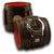 Black & Red Drake Leather Cuff Watch Layered & Stitched w/ Snap-Leather Cuff Watches-Rockstar Leatherworks™