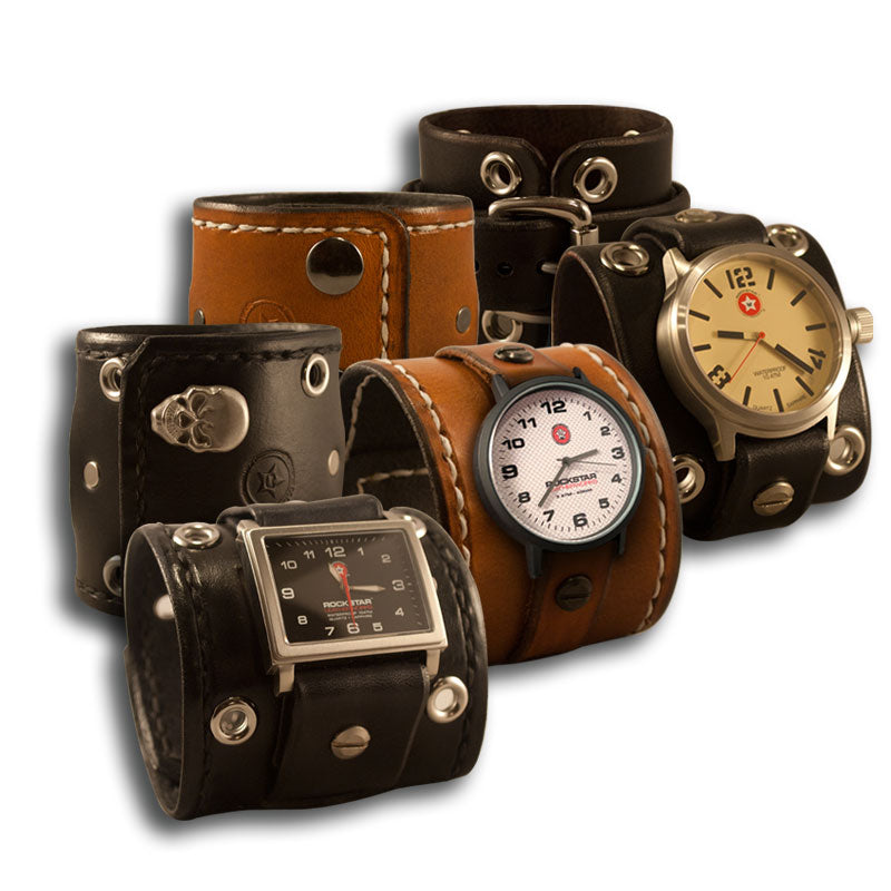 Design & Create a Custom Leather Cuff Watch-Leather Cuff Watches-Rockstar Leatherworks™