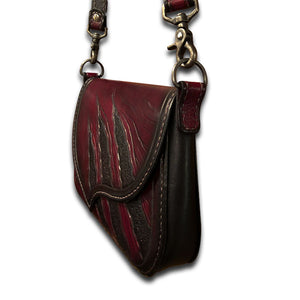 Oxblood & Black Tiger Claw Leather Handbag-Rockstar Leatherworks™