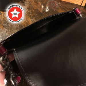 Oxblood & Black Tiger Claw Leather Handbag-Rockstar Leatherworks™