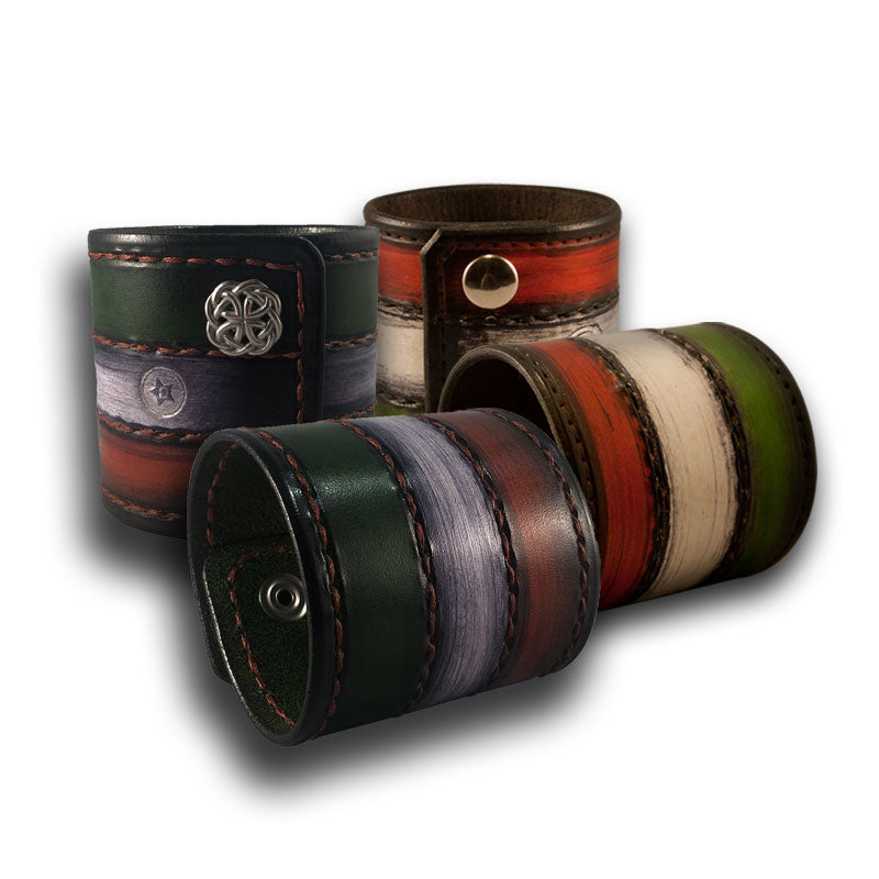 Design & Create a Striped Leather Cuff Wristband-Leather Cuffs & Wristbands-Rockstar Leatherworks™