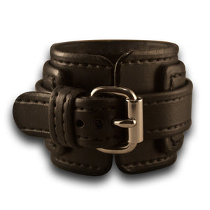 Black Rockstar Drake Leather Cuff Watch Band-Custom Handmade Leather Watch Bands-Rockstar Leatherworks™