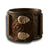 Black Layered Cuff Watch with Rose, Skull Snaps & 42mm Watch-Leather Cuff Watches-Rockstar Leatherworks™