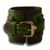 Green Stressed Layered Leather Cuff Watch with 42mm-Leather Cuff Watches-Rockstar Leatherworks™