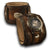 Brown Layered Leather Cuff Watch with Stitching & Skull Snap-Leather Cuff Watches-Rockstar Leatherworks™