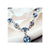Silver Faux Sapphire/Diamond Crystal Heart Chain Bangle Bracelet-Bracelet-Rockstar Leatherworks™