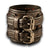 Silver Layered Leather Double Buckle Double Strap Cuff Wristband-Leather Cuffs & Wristbands-Rockstar Leatherworks™