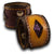 Purple & Yellow Leather Cuff Wristband w/ Purple Inlay & Snaps-Leather Cuffs & Wristbands-Rockstar Leatherworks™