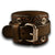 Bison Brown Stressed Cuff Watch Band with Eyelets & Stitching-Custom Handmade Leather Watch Bands-Rockstar Leatherworks™
