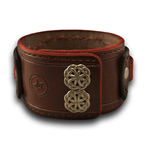 Black, Red, Mahogany Drake Leather Cuff Watch Band with Snaps-Custom Handmade Leather Watch Bands-Rockstar Leatherworks™