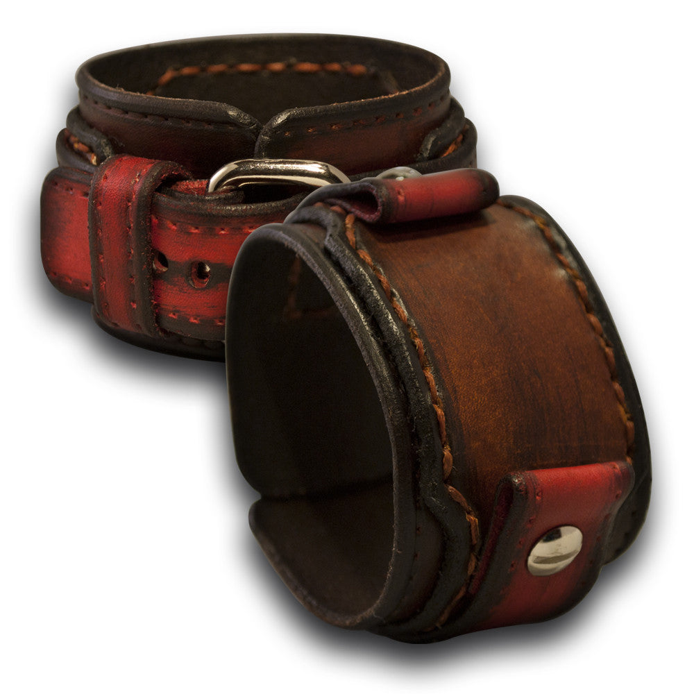 Multi-Colored Rockstar Layered Leather Cuff Watch Band-Custom Handmade Leather Watch Bands-Rockstar Leatherworks™