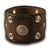 Bison Brown Leather Cuff Watch Band w/ Eyelets, Stitching & Snap-Custom Handmade Leather Watch Bands-Rockstar Leatherworks™